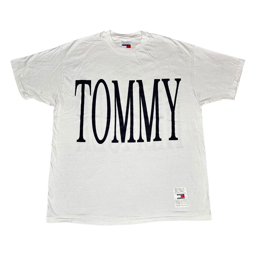 Vintage 90s Tommy Hilfiger Spellout Big Logo T-Shirt